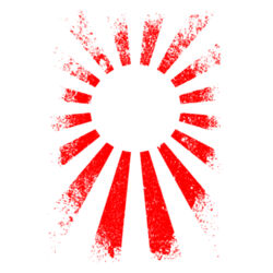 FLAG RISING SUN - Grunge on White Design
