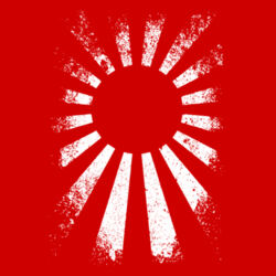 FLAG RISING SUN - Grunge on Red Design