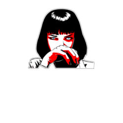 Mia Wallace - Uma Thurman - Pulp Fiction (light bg) Design