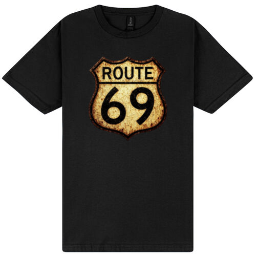 ROUTE 69 SIGN - B&W Rusty - 2 sided opt Thumbnail