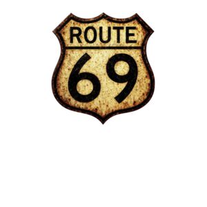 route 69 sign art bw rusty Thumbnail